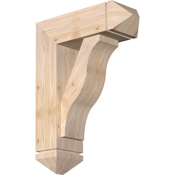 Ekena Millwork Funston Arts and Crafts Smooth Bracket w/ Offset Brace, Douglas Fir, 7 1/2"W x 22"D x 30"H BKT0806X22X30FST03SDF - main